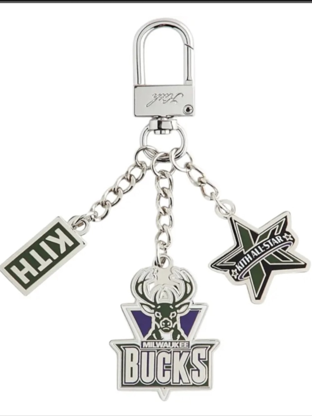 Kith x NBA Milwaukee Bucks Keychain with Charms NWT